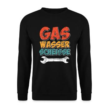 Gas Wasser Scheiße - Unisex Pullover - Schwarz - Vorne - Alina (178cm) & Michal (187cm)