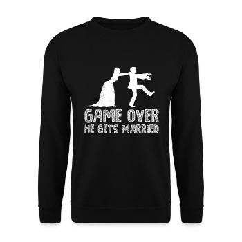 Game over - Bräutigam Jungesellenabschied - Sweat-shirt Unisexe - noir - Devant - Alina (178cm) & Michal (187cm)