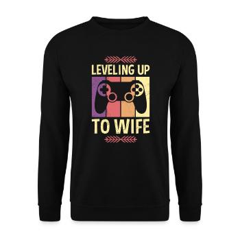 Jungesellenabschied Frau Hochzeit Braut - Unisex Pullover - Schwarz - Vorne - Alina (178cm) & Michal (187cm)