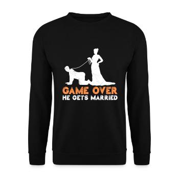 Game over - Bräutigam Jungesellenabschied - Sweat-shirt Unisexe - noir - Devant - Alina (178cm) & Michal (187cm)