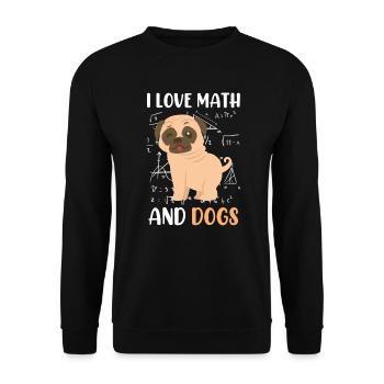 J’adore les mathématiciens en mathématiques et les vadrouilles de chien - Sweat-shirt Unisexe - noir - Devant - Alina (178cm) & Michal (187cm)