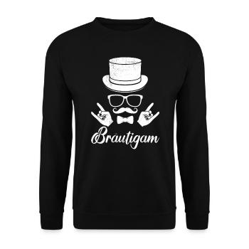 Jungesellenabschied Männer Bräutigam Hochzeit - Unisex Pullover - Schwarz - Vorne - Alina (178cm) & Michal (187cm)