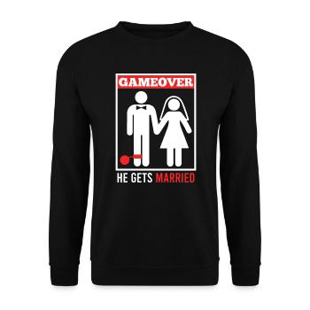 Game over - Mari Groom Jungesellenabschied - Sweat-shirt Unisexe - noir - Devant - Alina (178cm) & Michal (187cm)