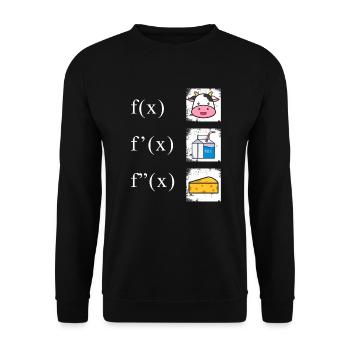 Math Derivation Cow Milk Cheese - Unisex Sweatshirt - black - Front - Alina (178cm) & Michal (187cm)