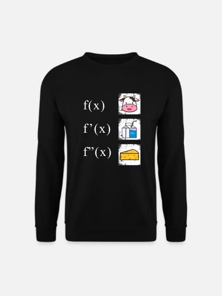 Mathe Ableitung Kuh Milch Käse - Unisex Pullover - Schwarz