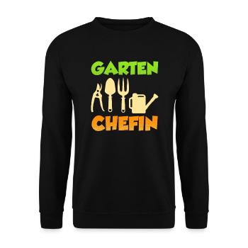 Garten Chefin Gärtnerin Damen Garten - Unisex Pullover - Schwarz - Vorne - Alina (178cm) & Michal (187cm)