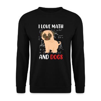 J’adore les mathématiciens en mathématiques et les vadrouilles de chien - Sweat-shirt Unisexe - noir - Devant - Alina (178cm) & Michal (187cm)