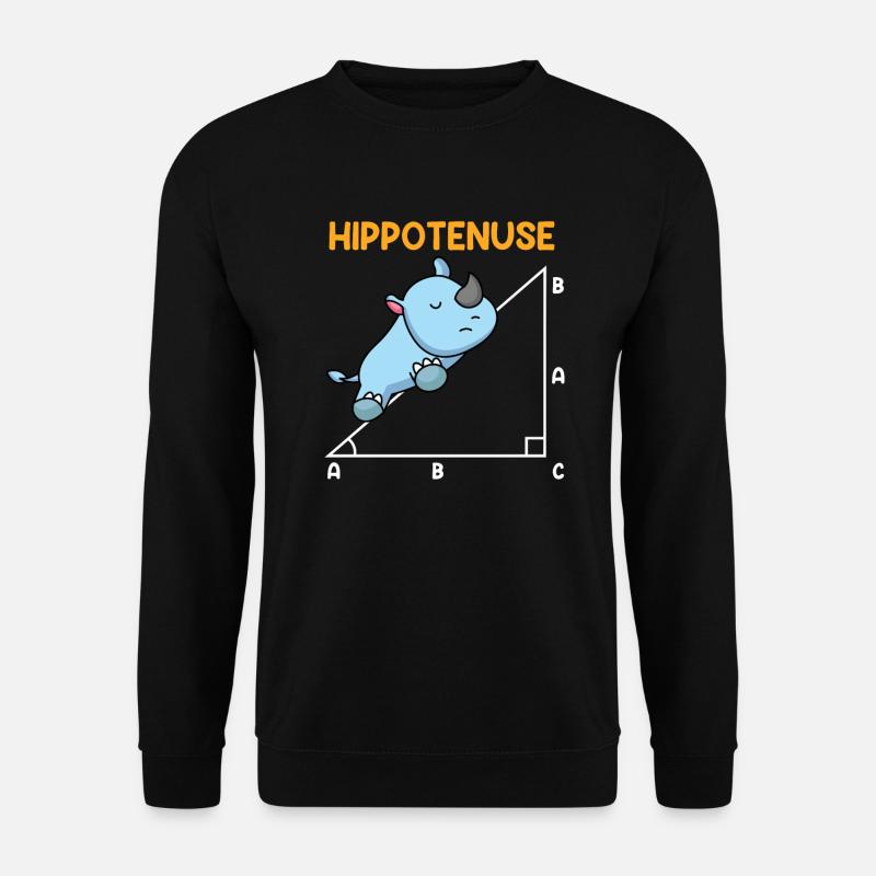 Hypoténuse Hippopotence Math - Sweat-shirt Unisexe - noir