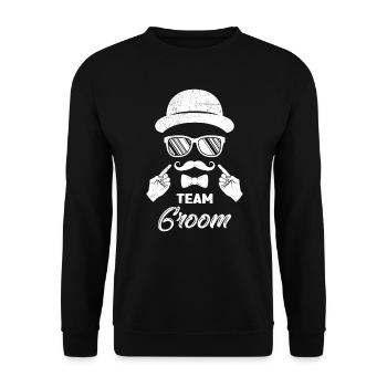 Wedding Team Groom Jungesellenabschied - Unisex Sweatshirt - black - Front - Alina (178cm) & Michal (187cm)