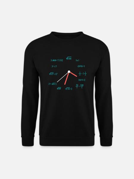 Mathematiker Uhr lustiges Mathe - Unisex Pullover - Schwarz