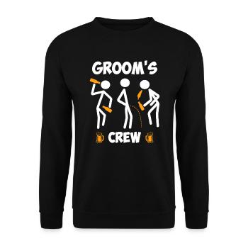 Jungesellenabschied Männer Team Bräutigam Hochzeit - Unisex Pullover - Schwarz - Vorne - Alina (178cm) & Michal (187cm)