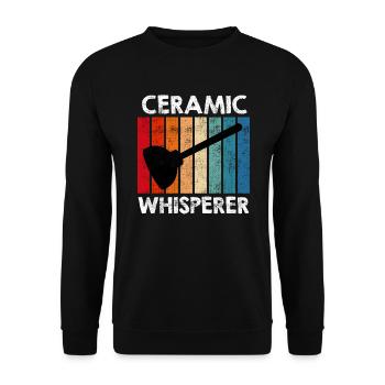 Ceramic Whisperer Plant Mechanic Plumber - Unisex Sweatshirt - black - Front - Alina (178cm) & Michal (187cm)
