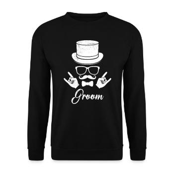 Boys' Party Men Groom Wedding - Unisex Sweatshirt - black - Front - Alina (178cm) & Michal (187cm)