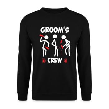 Jungesellenabschied Männer Team Bräutigam Hochzeit - Unisex Pullover - Schwarz - Vorne - Alina (178cm) & Michal (187cm)