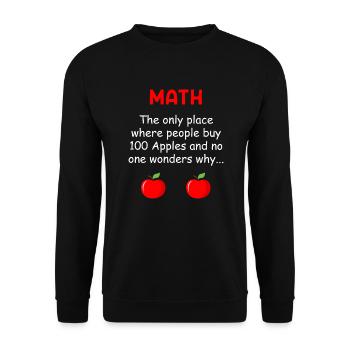 Math l’endroit où les gens achètent 100 pommes - Sweat-shirt Unisexe - noir - Devant - Alina (178cm) & Michal (187cm)