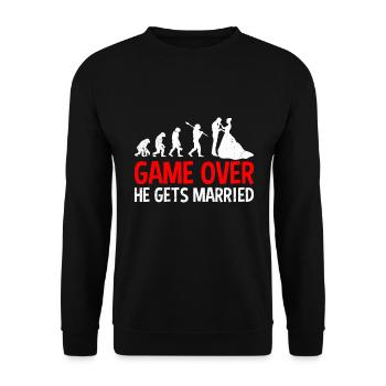 Game over - he marries boy's farewell man - Unisex Sweatshirt - black - Front - Alina (178cm) & Michal (187cm)