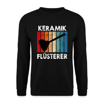 Keramik Flüsterer Anlagenmechaniker Klempner - Unisex Pullover - Schwarz - Vorne - Alina (178cm) & Michal (187cm)
