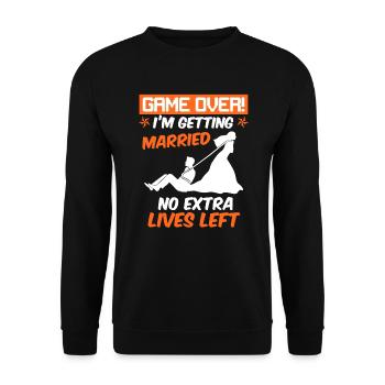 Game over - Jungesellenabschied Man Wedding - Sweat-shirt Unisexe - noir - Devant - Alina (178cm) & Michal (187cm)