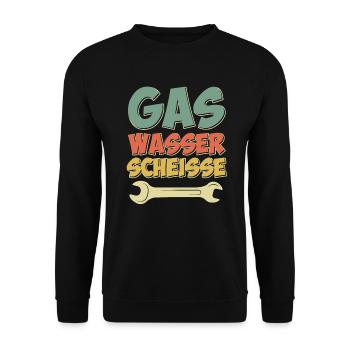 Gas Wasser Scheiße - Unisex Pullover - Schwarz - Vorne - Alina (178cm) & Michal (187cm)