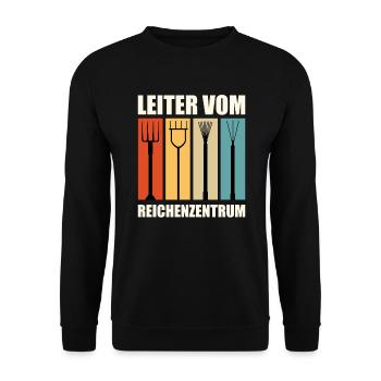 Leiter vom Rechenzentrum - Unisex Pullover - Schwarz - Vorne - Alina (178cm) & Michal (187cm)