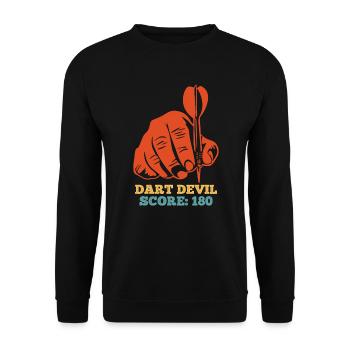 Dart Devil Score Dartpfeile 180 en fléchettes - Sweat-shirt Unisexe - noir - Devant - Alina (178cm) & Michal (187cm)