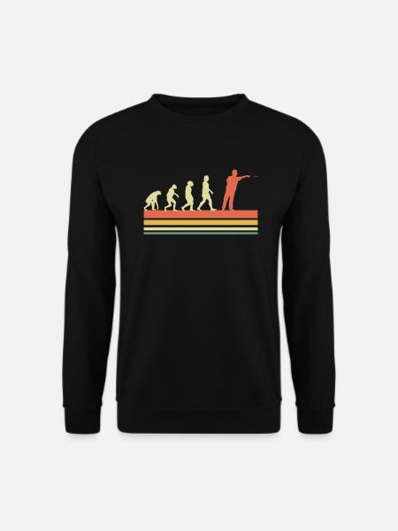 Darts Evolution Dartspieler wirft Dart - Unisex Pullover - Schwarz