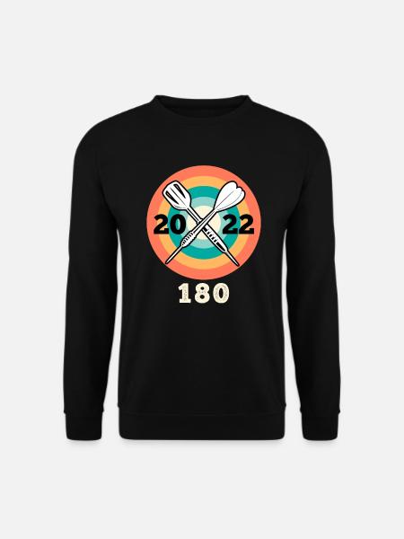2022 Darts 180er Dartscheibe 180 in Dart - Unisex Pullover - Schwarz