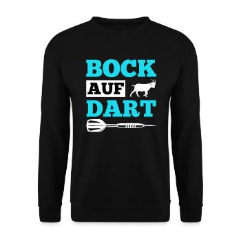 Bock on Dart play Dartpfeile Darts Darts - Unisex Sweatshirt - black - Front - Alina (178cm) & Michal (187cm)