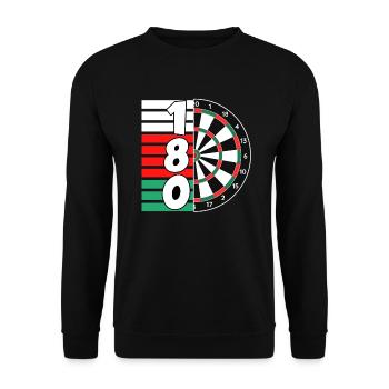 Darts Dartscheibe 180 Punkte 180er Dart - Unisex Pullover - Schwarz - Vorne - Alina (178cm) & Michal (187cm)