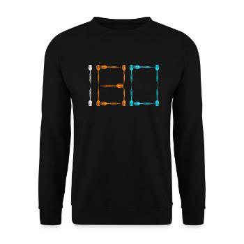 Darts 180 Dartpfeile 180er in Dart - Unisex Pullover - Schwarz - Vorne - Alina (178cm) & Michal (187cm)