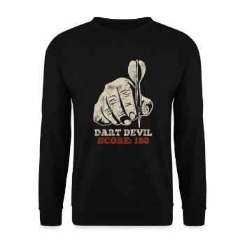 Dart Devil Score Dartpfeile 180 en fléchettes - Sweat-shirt Unisexe - noir - Devant - Alina (178cm) & Michal (187cm)