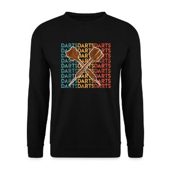 Darts spielen Dart Pfeile darten Dart - Unisex Pullover - Schwarz - Vorne - Alina (178cm) & Michal (187cm)