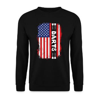 Dartpfeile Darts USA Flagge - Unisex Pullover - Schwarz - Vorne - Alina (178cm) & Michal (187cm)