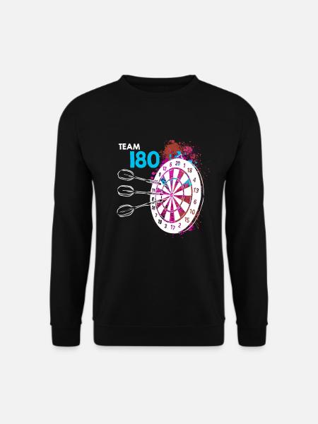 Team 180 Darts 180er Dartscheibe 180 in Dart - Unisex Pullover - Schwarz