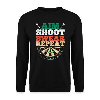 Dart Sayings Darts Darts Dartboard Dart - Unisex Sweatshirt - black - Front - Alina (178cm) & Michal (187cm)