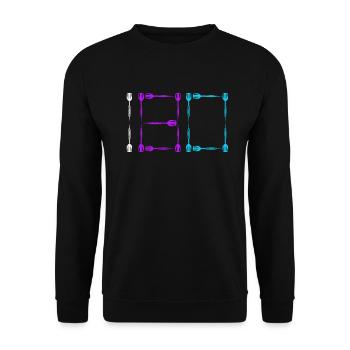 Darts 180 Dartpfeile 180er in Dart - Unisex Pullover - Schwarz - Vorne - Alina (178cm) & Michal (187cm)