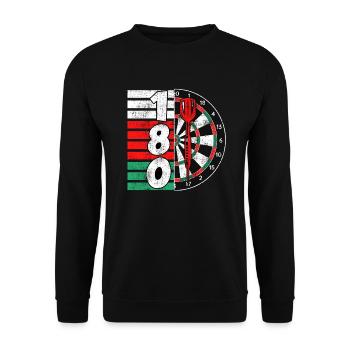 Darts Dartscheibe 180 Punkte 180er Dart - Unisex Pullover - Schwarz - Vorne - Alina (178cm) & Michal (187cm)