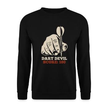 Dart Devil Score Dartpfeile 180 en fléchettes - Sweat-shirt Unisexe - noir - Devant - Alina (178cm) & Michal (187cm)