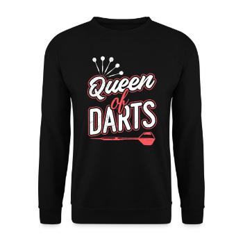 Queen of Darts Dart Zubehör Frauen in Dart - Unisex Pullover - Schwarz - Vorne - Alina (178cm) & Michal (187cm)