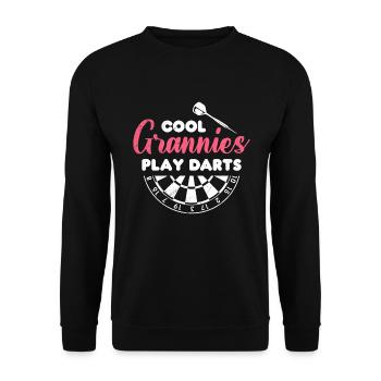 Cool Grandmas Play Darts Women Darts Accessories Darts - Unisex Sweatshirt - black - Front - Alina (178cm) & Michal (187cm)