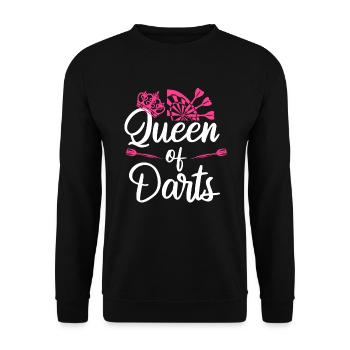Queen of Darts Dart Zubehör Frauen in Dart - Unisex Pullover - Schwarz - Vorne - Alina (178cm) & Michal (187cm)