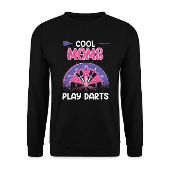 Coole Mamas spielen Dart Frauen Darts Zubehör Dart - Unisex Pullover - Schwarz - Vorne - Alina (178cm) & Michal (187cm)