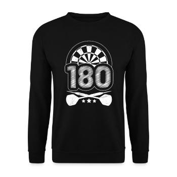 Darts 180 Dartscheibe Darts Flight 180 Dart - Unisex Pullover - Schwarz - Vorne - Alina (178cm) & Michal (187cm)