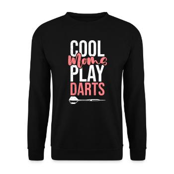 Coole Mamas Dart Damen Darts Zubehör spielen Dart - Unisex Pullover - Schwarz - Vorne - Alina (178cm) & Michal (187cm)