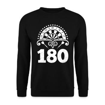 Darts 180 Dartscheibe Dartpfeil 180 Dart - Unisex Pullover - Schwarz - Vorne - Alina (178cm) & Michal (187cm)