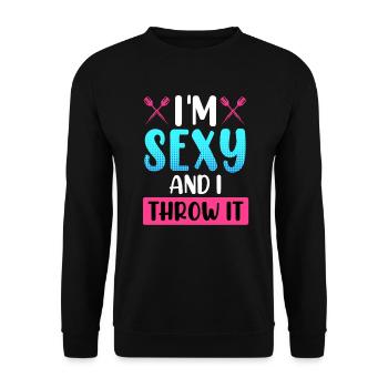 Frauen Darts Damen Dartpfeile Zubehör Dart - Unisex Pullover - Schwarz - Vorne - Alina (178cm) & Michal (187cm)