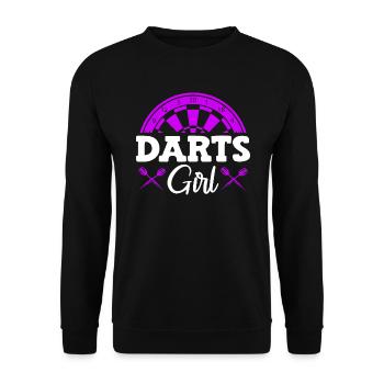 Darts Girl Women's Darts Play Darts Accessories Darts - Unisex Sweatshirt - black - Front - Alina (178cm) & Michal (187cm)