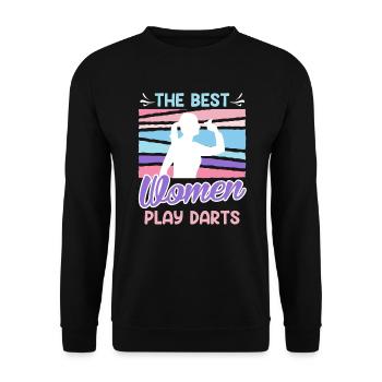 Grandes femmes Fléchettes Dames Fléchettes Accessoires Fléchettes - Sweat-shirt Unisexe - noir - Devant - Alina (178cm) & Michal (187cm)