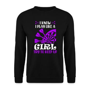 Girls Darts Women Darts Darts Dartboard Darts - Unisex Sweatshirt - black - Front - Alina (178cm) & Michal (187cm)
