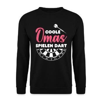 Coole Omas spielen Dart Frauen Darts Zubehör Dart - Unisex Pullover - Schwarz - Vorne - Alina (178cm) & Michal (187cm)